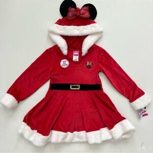 Disney Minnie Hooded Santa Dress Size 6X Girls